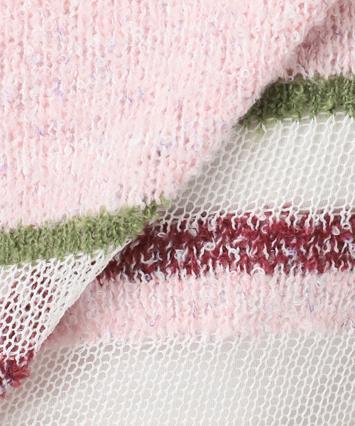 JOINT WORKS（ジョイントワークス）の「シアーボーダーニットプルオーバー / Sheer Border Knit（ニット/セーター・レディース・パープル/ピンク・FREE）」の3枚目の写真