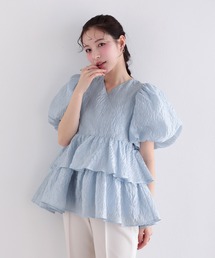 Fit more | シアージャガード カシュクール風ペプラムトップス(その他トップス)