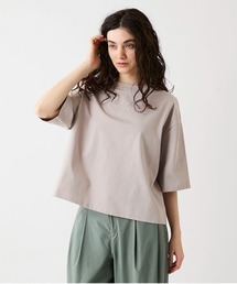 【M/L】【接触冷感】シルケットクロップドTシャツ