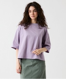 leswel | 【M/L】【接触冷感】シルケットクロップドTシャツ(Tシャツ/カットソー)