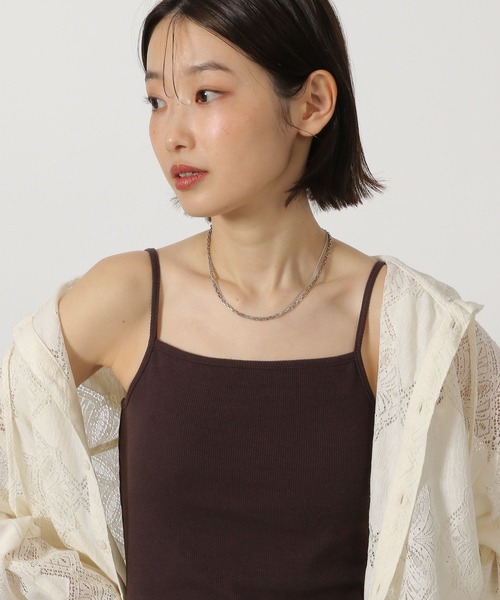 LAKOLE(ラコレ)の「スクエアカップ付きキャミ / 659984(キャミソール・レディース・オフホワイト/ブラック/ブラウン/ライトグリーン・LARGE/MEDIUM)」の10枚目の写真
