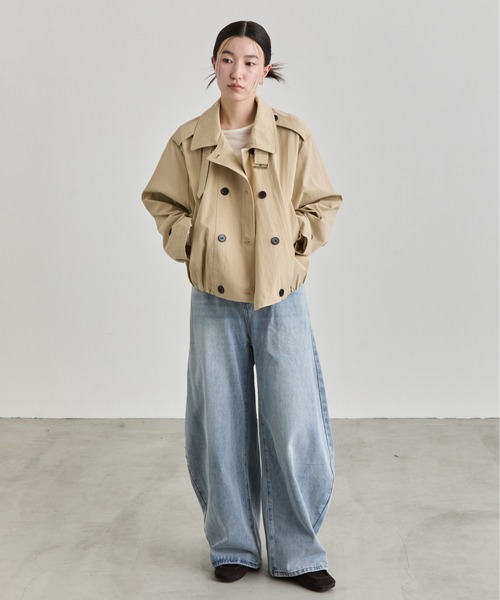 NUJOH(ヌゾ)の「Short Trench Jacket / ショートトレンチジャケット(トレンチコート・レディース・ナチュラル/ベージュ・FREE)」の10枚目の写真