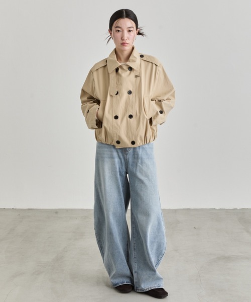 NUJOH(ヌゾ)の「Short Trench Jacket / ショートトレンチジャケット(トレンチコート・レディース・ナチュラル/ベージュ・FREE)」の14枚目の写真