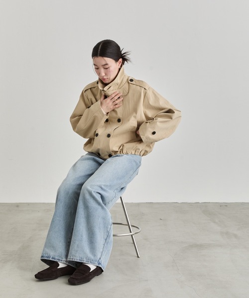 NUJOH(ヌゾ)の「Short Trench Jacket / ショートトレンチジャケット(トレンチコート・レディース・ナチュラル/ベージュ・FREE)」の7枚目の写真