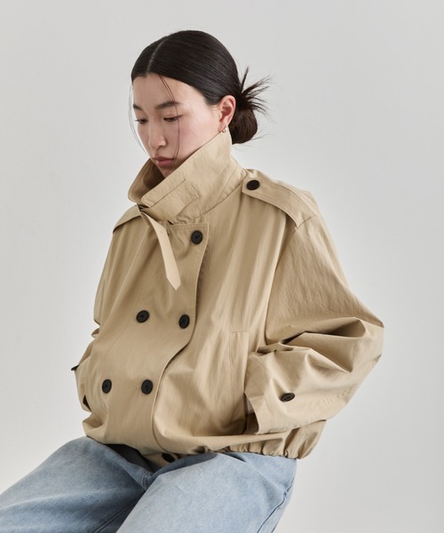 NUJOH(ヌゾ)の「Short Trench Jacket / ショートトレンチジャケット(トレンチコート・レディース・ナチュラル/ベージュ・FREE)」の9枚目の写真