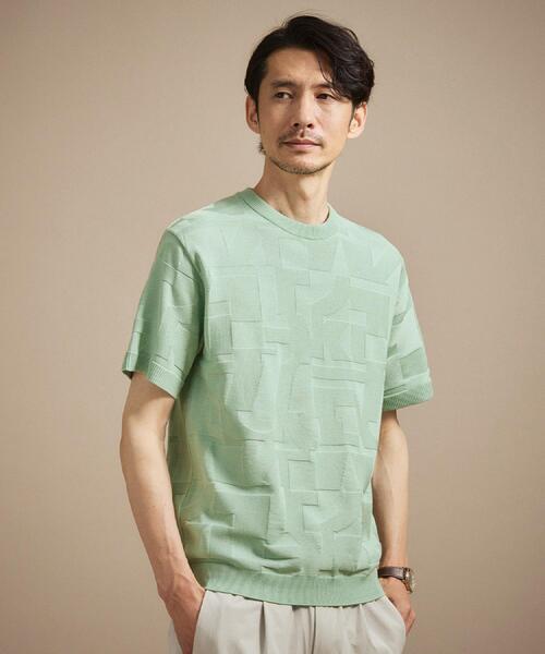 TAKEO KIKUCHI(タケオキクチ)の「【徳島ニット】ニットTシャツ(ニット/セーター・メンズ・ライトグレー系3/ブラック系3/ブラウン系その他4/グリーン系4・02/03/04)」の4枚目の写真