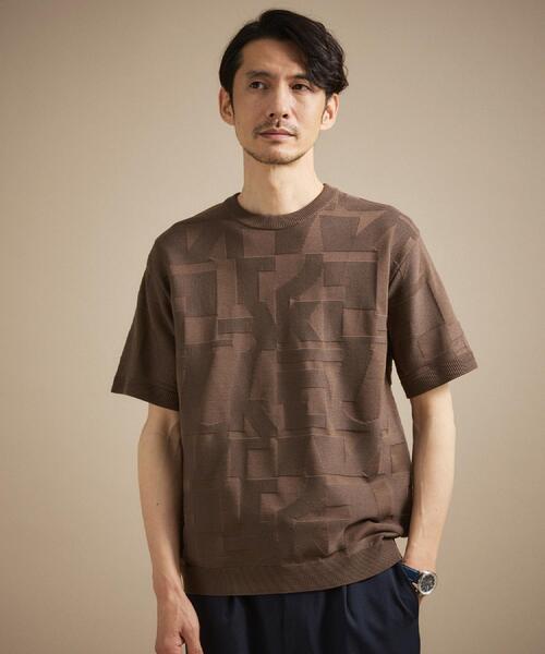 TAKEO KIKUCHI(タケオキクチ)の「【徳島ニット】ニットTシャツ(ニット/セーター・メンズ・ライトグレー系3/ブラック系3/ブラウン系その他4/グリーン系4・02/03/04)」の3枚目の写真