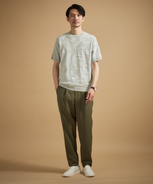 TAKEO KIKUCHI(タケオキクチ)の「【徳島ニット】ニットTシャツ(ニット/セーター・メンズ・ライトグレー系3/ブラック系3/ブラウン系その他4/グリーン系4・02/03/04)」の7枚目の写真