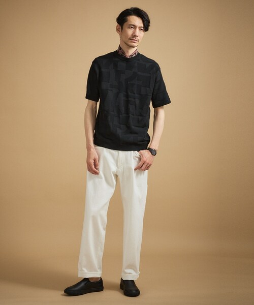 TAKEO KIKUCHI(タケオキクチ)の「【徳島ニット】ニットTシャツ(ニット/セーター・メンズ・ライトグレー系3/ブラック系3/ブラウン系その他4/グリーン系4・02/03/04)」の11枚目の写真