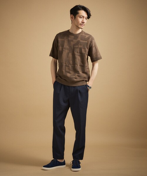 TAKEO KIKUCHI(タケオキクチ)の「【徳島ニット】ニットTシャツ(ニット/セーター・メンズ・ライトグレー系3/ブラック系3/ブラウン系その他4/グリーン系4・02/03/04)」の18枚目の写真