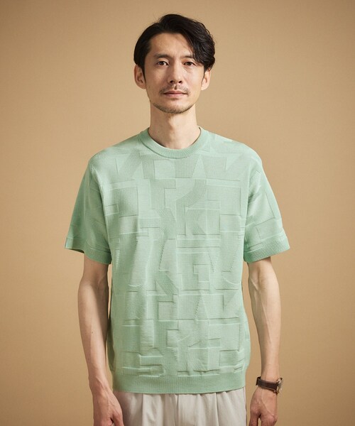 TAKEO KIKUCHI(タケオキクチ)の「【徳島ニット】ニットTシャツ(ニット/セーター・メンズ・ライトグレー系3/ブラック系3/ブラウン系その他4/グリーン系4・02/03/04)」の21枚目の写真