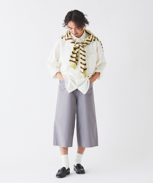 BEN DAVIS（ベンデイビス）の「BEN DAVIS / ベンデイビス 別注 3/4 スリークォーター ワークパンツ（チノパンツ・メンズ・ライトグレー/ブラック・MEDIUM/LARGE）」の4枚目の写真