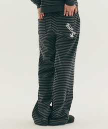 Fallett（ファレット）の「ストライプバンディングパンツブラック（スウェットパンツ）」