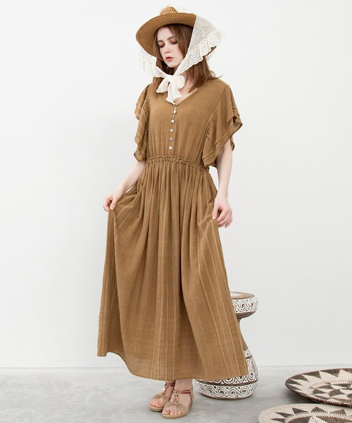 チャイハネ(チャイハネ)の「【チャイハネ】南インド綿ナナミィワンピース(ワンピース・レディース・ブラウン/ネイビー/ベージュ・FREE)」の11枚目の写真