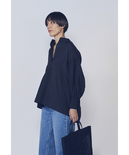 1er Arrondissement(プルミエアロンディスモン)の「モダールナイロンシルクスキッパーブラウス(シャツ/ブラウス・レディース・ブラック系その他3/オフホワイト/ベージュ・38/36)」の3枚目の写真