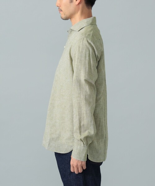 ORIAN(オリアン)の「ORIAN / リネンコットン カプリシャツ(シャツ/ブラウス・メンズ・ネイビー/ケリーグリーン・M/L/XL)」の5枚目の写真