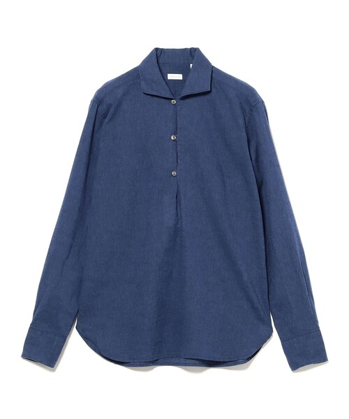 ORIAN(オリアン)の「ORIAN / リネンコットン カプリシャツ(シャツ/ブラウス・メンズ・ネイビー/ケリーグリーン・M/L/XL)」の7枚目の写真