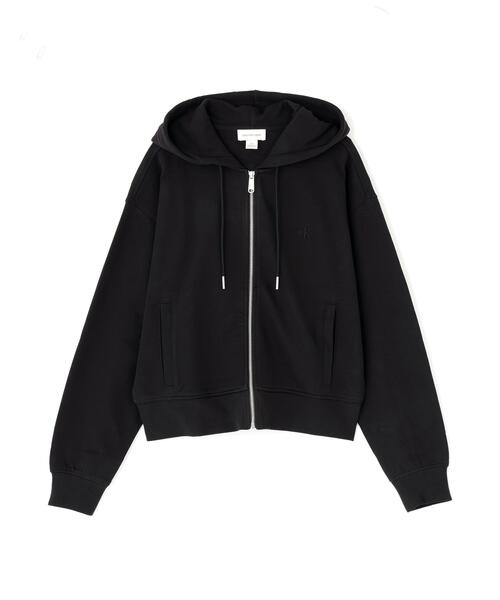 Calvin Klein(カルバン・クライン)の「Calvin Klein Jeans(カルバンクラインジーンズ)LS MONOGRAM TERRY CROPPED PARKA/モノグラムテリークロップドパーカー(パーカー・レディース・ホワイト/ブラック・S)」の11枚目の写真