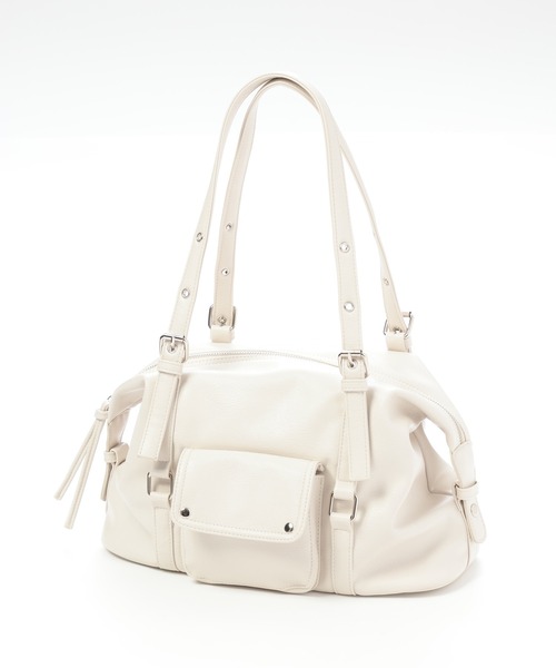PAGEBOY(ページボーイ)の「【500mlペットボトル収納可能】2WAYボストンバッグ(ボストンバッグ・レディース・オフホワイト/ブラック・FREE)」の5枚目の写真