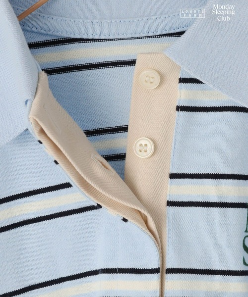 LOWRYS FARM（ローリーズファーム）の「【KIDS】Monday Sleeping Club マルチボーダーポロ  661483（ポロシャツ・キッズ・ライトブルー/ネイビー/ブラウン系その他・120cm/110cm/150cm/130cm/140cm）」の12枚目の写真