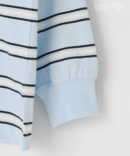 LOWRYS FARM（ローリーズファーム）の「【KIDS】Monday Sleeping Club マルチボーダーポロ  661483（ポロシャツ・キッズ・ライトブルー/ネイビー/ブラウン系その他・120cm/110cm/150cm/130cm/140cm）」の14枚目の写真