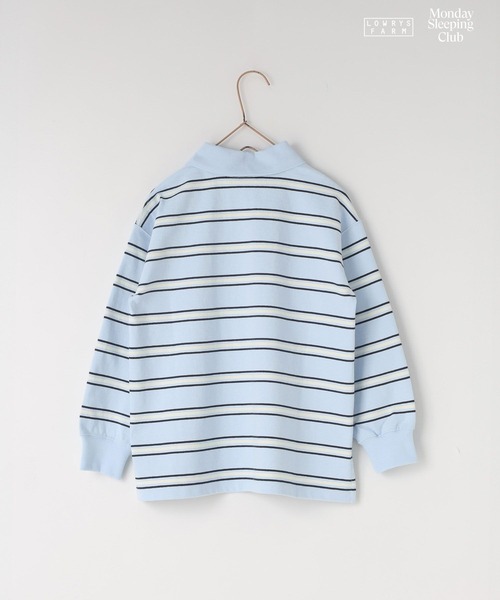 LOWRYS FARM（ローリーズファーム）の「【KIDS】Monday Sleeping Club マルチボーダーポロ  661483（ポロシャツ・キッズ・ライトブルー/ネイビー/ブラウン系その他・120cm/110cm/150cm/130cm/140cm）」の16枚目の写真