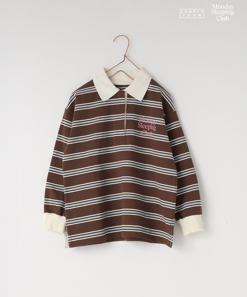 LOWRYS FARM（ローリーズファーム）の「【KIDS】Monday Sleeping Club マルチボーダーポロ  661483（ポロシャツ・キッズ・ライトブルー/ネイビー/ブラウン系その他・120cm/110cm/150cm/130cm/140cm）」の19枚目の写真