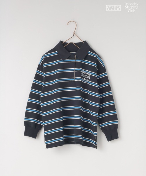 LOWRYS FARM（ローリーズファーム）の「【KIDS】Monday Sleeping Club マルチボーダーポロ  661483（ポロシャツ・キッズ・ライトブルー/ネイビー/ブラウン系その他・120cm/110cm/150cm/130cm/140cm）」の21枚目の写真