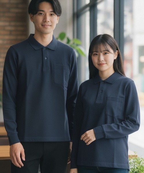 LIFEMAX(ライフマックス)の「【LIFEMAX/ライフマックス】ポケット付CVC鹿の子ドライ長袖ポロ/吸汗速乾 袖口リブ ユニセックス 無地(ポロシャツ・メンズ・グリーン系その他/ライトピンク/ブラック/オレンジ/イエロー/ホワイト/サックスブルー/ネイビー/ロイヤルブルー・SMALL/MEDIUM/LARGE/X-LARGE/XXX-LARGE/XXXX-LARGE/XXXXX-LARGE/X-SMALL)」の4枚目の写真