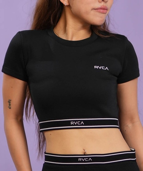 RVCA(ルーカ)の「RVCA/ルーカ ラッシュガード 半袖 Tシャツ UTILITY SPORT CROPPED SS BG043857 UT(Tシャツ/カットソー・レディース・ホワイト/ブラック・M)」の2枚目の写真