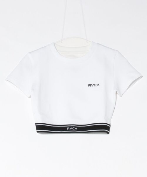 RVCA(ルーカ)の「RVCA/ルーカ ラッシュガード 半袖 Tシャツ UTILITY SPORT CROPPED SS BG043857 UT(Tシャツ/カットソー・レディース・ホワイト/ブラック・M)」の8枚目の写真