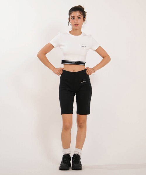 RVCA(ルーカ)の「RVCA/ルーカ ラッシュガード 半袖 Tシャツ UTILITY SPORT CROPPED SS BG043857 UT(Tシャツ/カットソー・レディース・ホワイト/ブラック・M)」の5枚目の写真