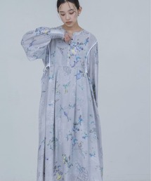 バードボタニカルプリントワンピース