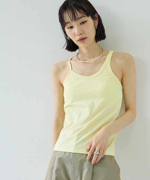 GALLEST（ギャレスト）の「アシンメトリーアメスリタンク（タンクトップ・レディース・ブラック/ライトイエロー系/ホワイト・38）」の3枚目の写真