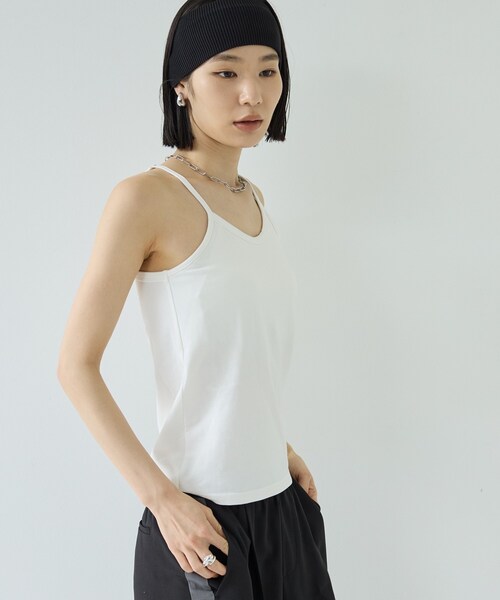 GALLEST（ギャレスト）の「アシンメトリーアメスリタンク（タンクトップ・レディース・ブラック/ライトイエロー系/ホワイト・38）」の8枚目の写真