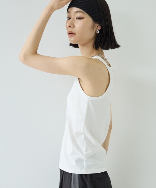 GALLEST（ギャレスト）の「アシンメトリーアメスリタンク（タンクトップ・レディース・ブラック/ライトイエロー系/ホワイト・38）」の10枚目の写真