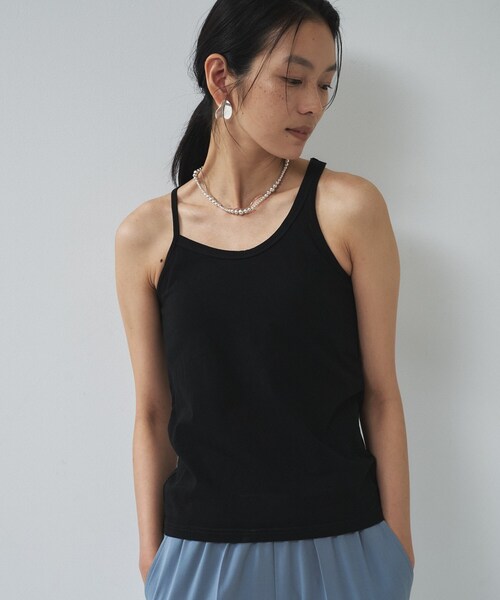GALLEST（ギャレスト）の「アシンメトリーアメスリタンク（タンクトップ・レディース・ブラック/ライトイエロー系/ホワイト・38）」の12枚目の写真