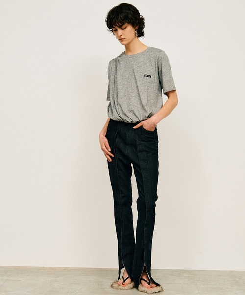 PRANK PROJECT（プランクプロジェクト）の「【2026Summer Pre-Order】ストレッチZIPデニムパンツ / Stretch Zip Denim Pants（デニムパンツ・レディース・ベージュ/ネイビー/ブルー・36/38）」の20枚目の写真