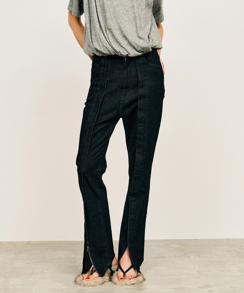 PRANK PROJECT（プランクプロジェクト）の「【2026Summer Pre-Order】ストレッチZIPデニムパンツ / Stretch Zip Denim Pants（デニムパンツ・レディース・ベージュ/ネイビー/ブルー・36/38）」の15枚目の写真