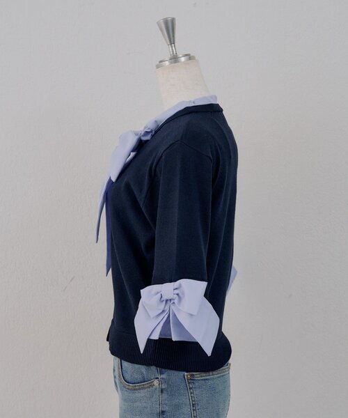 Another Branch olive des olive(アナザーブランチオリーブデオリーブ)の「【ANOTHER BRANCH】ドッツキングボウタイプルオーバー(シャツ/ブラウス・レディース・オフホワイト/グレー/ネイビー・FREE)」の5枚目の写真