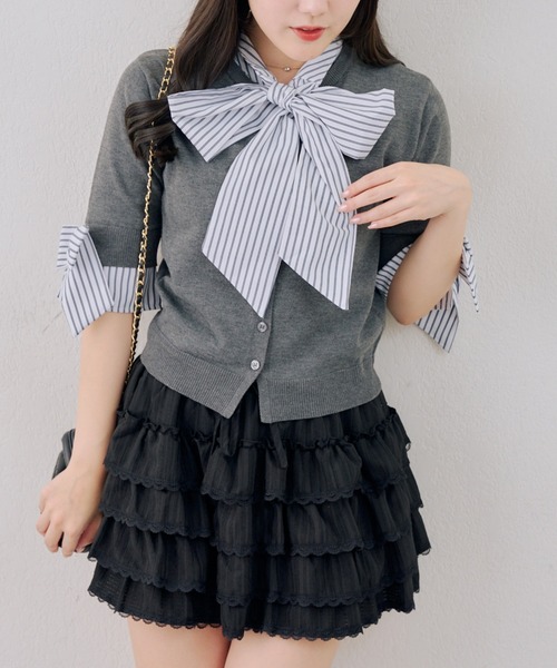 Another Branch olive des olive(アナザーブランチオリーブデオリーブ)の「【ANOTHER BRANCH】ドッツキングボウタイプルオーバー(シャツ/ブラウス・レディース・オフホワイト/グレー/ネイビー・FREE)」の20枚目の写真