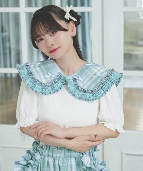 kutir(クティール)の「【クティールとレトロ】アソートキャンディパフカットソー(Tシャツ/カットソー・レディース・ネイビー/オフホワイト/アイボリー/ピンク/ライトイエロー・FREE)」の11枚目の写真