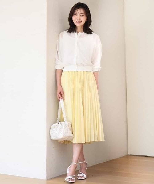 MK MICHEL KLEIN（エムケーミッシェルクラン）の「[洗える]チュールシアーニットカーディガン（カーディガン/ボレロ・レディース・ブラック/ライム/ホワイト・38）」の20枚目の写真