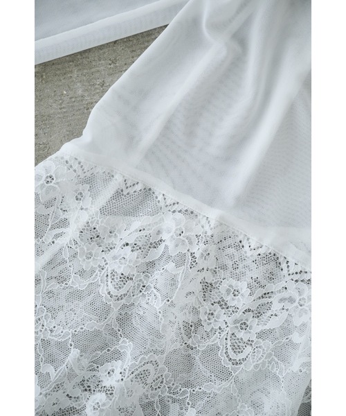 Anclear oui(アンクリアウィ)の「チュールレースヘムプルオーバー(Tシャツ/カットソー・レディース・White・F)」の17枚目の写真