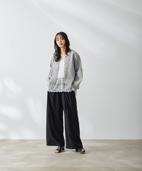 Anclear oui(アンクリアウィ)の「チュールレースヘムプルオーバー(Tシャツ/カットソー・レディース・White・F)」の16枚目の写真