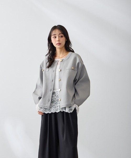 Anclear oui(アンクリアウィ)の「チュールレースヘムプルオーバー(Tシャツ/カットソー・レディース・White・F)」の13枚目の写真