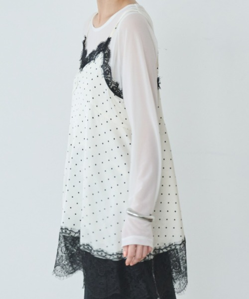 Anclear oui(アンクリアウィ)の「チュールレースヘムプルオーバー(Tシャツ/カットソー・レディース・White・F)」の10枚目の写真