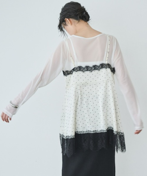 Anclear oui(アンクリアウィ)の「チュールレースヘムプルオーバー(Tシャツ/カットソー・レディース・White・F)」の11枚目の写真