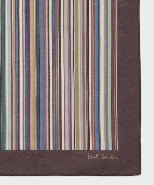 Paul Smith(ポールスミス)の「シグネチャーストライプ プリントハンカチ【160356 HANK】(ハンカチ/ハンドタオル・メンズ・グレー/マルチ・FREE)」の4枚目の写真