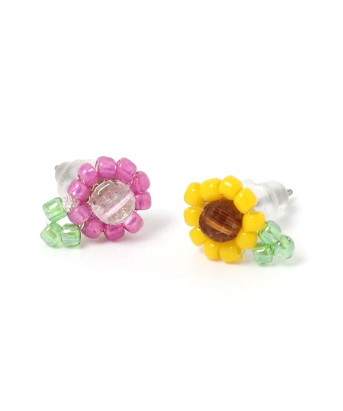 niko and...(ニコアンド)の「ビーズフラワーピアス(ピアス(両耳用)・レディース・イエロー/ピンク・0)」の4枚目の写真